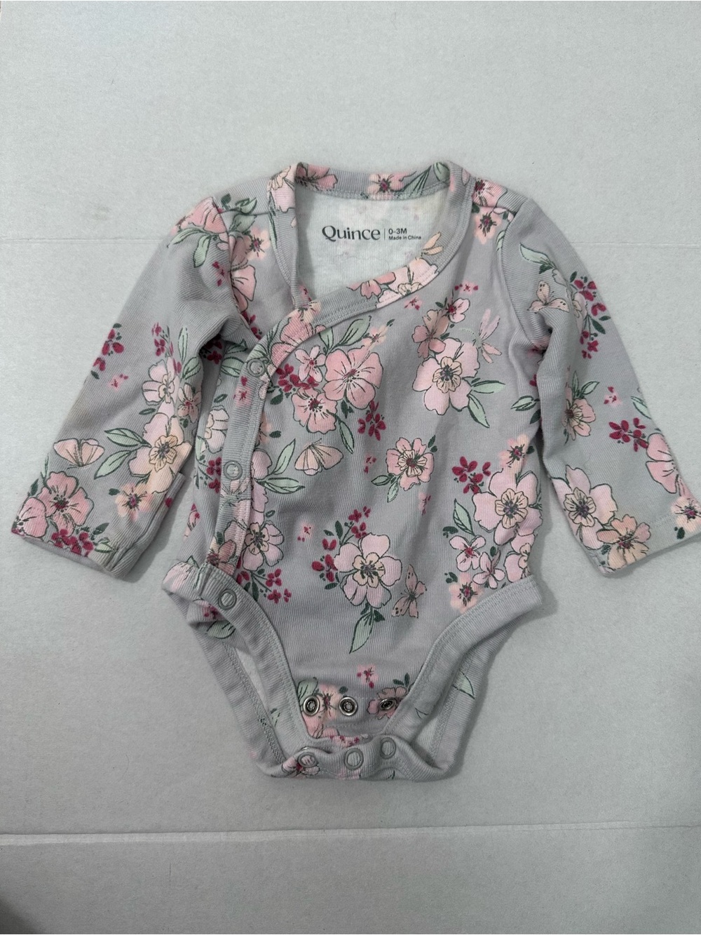 QUINCE 100% Cotton Kimono Bodysuit 0-3 Months